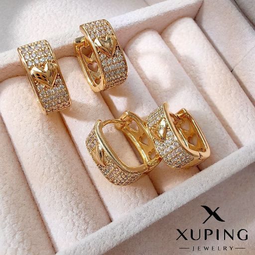 گوشواره قلبی نگین دار ژوپینگ کد 1846 - خرید آنلاین از گالری آداس